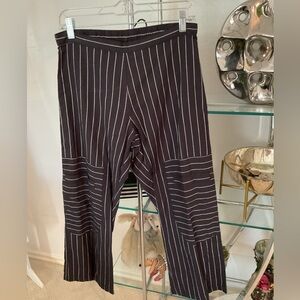 Black and White Gatsby Striped Big Pocket Pants by Tulip